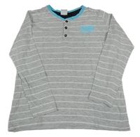 Sivo-biele pruhované tričko s nápisom Y.F.K.