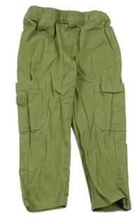 Světlekhaki plátenné cargo nohavice s vreckami Lily & Dan