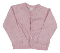 Ružový prepínaci sveter s motýlikmi Ergee