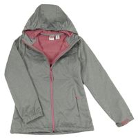 Šedá softshellová jarní bunda s kapucí L&D