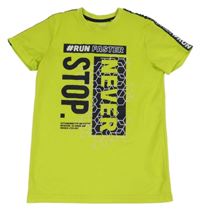 Limetkové športové tričko s nápisom Ergeenomixx