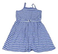 Modro-biele pruhované bavlnené šaty M&S