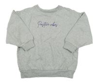 Sivá melírovaná mikina s nápisom Tu