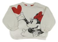 Bílá oversize mikina s Minnií Disney