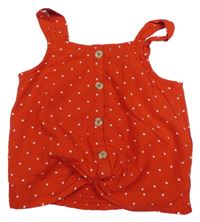 Červený blúzková ý bodkovaná ý top s gombíky Abercrombie&Fitch