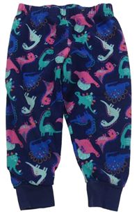 Tmavomodré fleecové pyžamové nohavice s dinosaurami St. Bernard