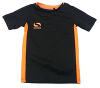 Čierno-kriklavoě oranžové funkčné športové tričko s logom Sondico