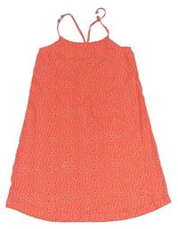 Kriklavoě oranžovo-pudrové vzorované letné šaty name it.