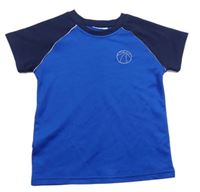 Modro-tmavomodré športové tričko s loptou Topolino