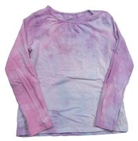 Ružovo-světlefialovo-modré batikované tričko zn. H&M