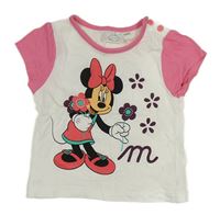 Bielo-ružové tričko s Minnie Disney