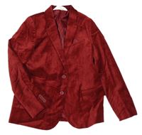 Tmavočervené sametovo/manšestrové sako H&M