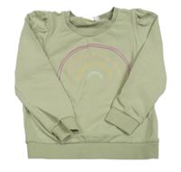 Olivová mikina dúhou zn. name it.