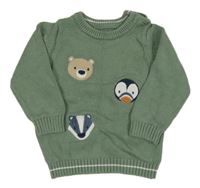 Khaki sveter so zvieratkami Nutmeg