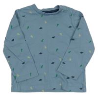 Modré triko s dinosaury Nutmeg