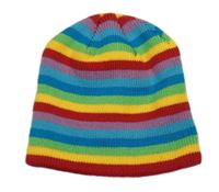Farebná pruhovaná pletená čapica