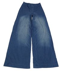 Tmavomodré široké teplákové rifle H&M