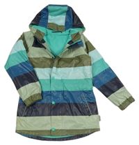 Pruhovaná nepromokavá jarní bunda s kapucí JAKO-O