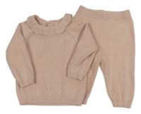 2Set - Pudrový úpletový sveter s volánkem + nohavice PRIMARK