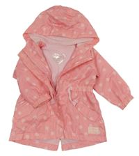 Ružová bodkovaná á šušťáková jarná parka s kapucňou YD
