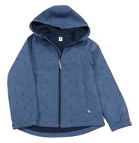 Modrá melírovaná puntíkatá softshellová bunda s kapucí YIGGA