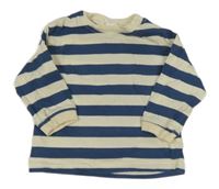 Smetanovo-tmavomodré pruhované triko H&M