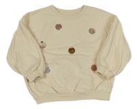 Smetanová oversize mikina s překlápěcími flitry Next