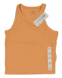 Nové - svetlooranžový rebrovaný crop top M&S
