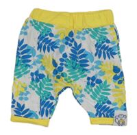 Bílo-žluté turecké tepláky s listy a opičkou 