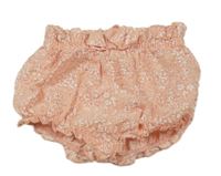 Broskvové kalhotky na plenky s kvietkami a mašlou Jojo Maman Bébé