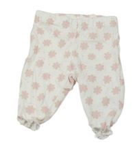 Bílé květované polodupky Prénatal