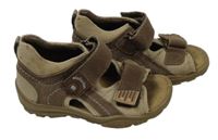 Hnědo-béžové koženo/semišovo/textilní sandály elefanten vel. 24