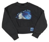 Čiernošedá crop mikina s potiskem - Smutek - V hlavě PRIMARK