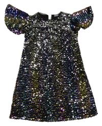 Čierne zamatové flitrové slávnostné šaty s volánikmi Next