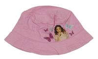 Nové - ružový plátenný klobúk s Violettou a motýlikmi Disney