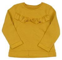 Horčicová mikina s volánikom F&F