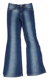 Modré flare leg waist low rifle H&M