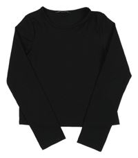 Čierne rebrované crop tričko PRIMARK