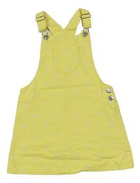 Žltá bodkovaná rifľová sukňa s trakami F&F