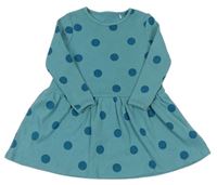 Modré bodkované rebrované šaty George