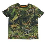 Zelené tričko s dinosaury Next