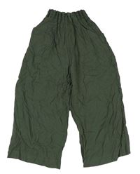 Khaki ľahké culottes nohavice Y.F.K.