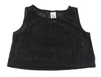 Čierny sieťovaný crop top zn. C&A
