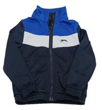 Tmavomodro-modro-biela športová prepínaci mikina s logom Slazenger