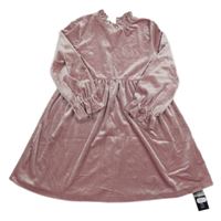 Nové - Starorůžové sametové šaty Dunnes