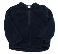 Tmavomodrá chlpatá prepínaci mikina S. Oliver