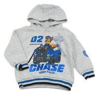 Svetlosivá melírovaná mikina s Chasem a kapucňou Nickelodeon