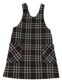 Černo-šedo-červené kostkované šaty Nutmeg