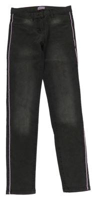 Antracitové skinny rifle s pruhom Alive