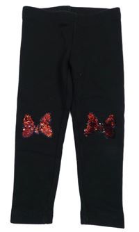 Černé zateplené legíny s mašlemi z překlápěcích flitrů C&A